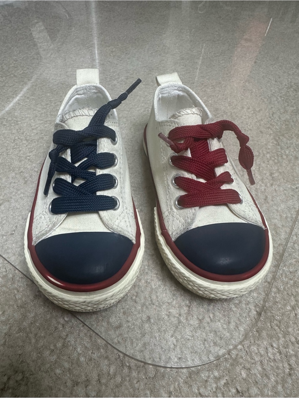 Cubufly canvas cream red blue toddler sneakers SZ 7